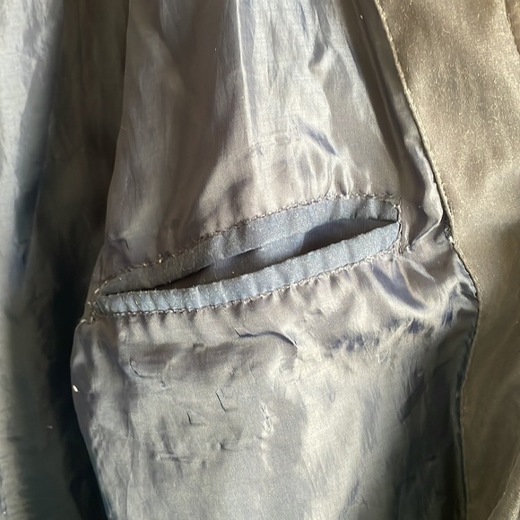 Men’s Suede Button Down Zip Bomber Jacket Elastic Bottom - Picture 4 of 4